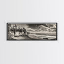 Cliffside Forest, Pacific Coastline, Dramatic Ocean View, Framed Canvas Print, Natural Landscape, Cabin Wall Art, Rustic Coastal Decor