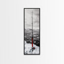Ice Fishing Rod, Snow Adventure, Winter Sport, Framed Canvas Print, Man Cave Decor, Rustic Cabin Wall Art, Outdoor Lifestyle Photography