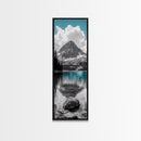 Lake Reflection, Blue Water, Mountain View, Nature Serenity, Canvas Print, Minimalist Wall Art, Bedroom Landscape Decor, Coastal Wall Art