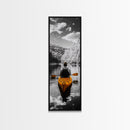 Kayak Lake View, Nature Escape, Autumn Waters, Calm Journey, Framed Canvas Print, Adventure Wall Art, Cabin Decor, Minimalist Landscape