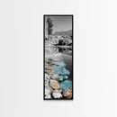 Hot Spring, Thermal Pool, Natural Stone, Tranquil Landscape, Framed Canvas Print, spa bathroom art, zen decor, calming nature print