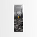 Lone Sprout, Forest Renewal, Emotional Nature Scene, Moody Landscape Art, Framed Canvas Print, Autumn Wall Decor, Rustic Nature Style