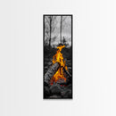 Ember Glow, Campfire Evening, Rustic Firelight, Canvas Print, Autumn Wall Art, Nature Photography, Minimalist Adventure Decor