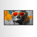 Retro Glam, Bold Woman, Pop Art Fashion, Orange Splash, Framed Canvas Print, Bedroom Wall Art, Modern Glam Decor, Statement Wall Piece