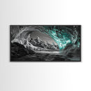 Ice Cave, Frozen Tunnel, Arctic Beauty, Glacial Light – Canvas Print, Nature Wall Art, Winter Decor, Bathroom or Entryway Statement Piece