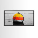 Buoy Pop, Marine Marker, Vibrant Sea, Nautical Life, Framed Canvas Print, Coastal Wall Art, Bathroom Decor, Bold Ocean Aesthetic