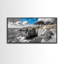 Coastal View, Cliffside Trees, Ocean Horizon, Nature Escape, Canvas Print perfect coastal wall art, minimalist home decor, bathroom art