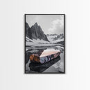 Glacial Rock, Abstract Ice Reflection, Surreal Landscape, Canvas Print, Nature Photography, Minimalist Winter Wall Art, Modern Decor