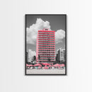 Pink Hotel, Miami Vibes, Summer Retro, Beach Scene, Canvas Print, Pop Art Aesthetic, Living Room Wall Art, Vacation Style