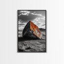 Red Rock, Sunset Boulders, Wild West Plains, Canvas Print, Desert Landscape Art, Living Room Wall Decor, Nature Photography