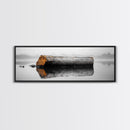 Weathered Log Reflection, Calm Lake Scene, Canvas Print, Minimalist Nature Photography, Zen Bathroom Wall Art, Serene Rustic Decor