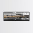 Yellow Trees, Mirror Lake, Majestic Mountains, Canvas Print, Fall Wall Art, Nature Photography, Peaceful Landscape Decor
