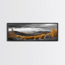 Fall Hills, Autumn Forest, Moody Landscape, Rolling Mountains, Framed Canvas Print, Cabin Wall Art, Nature Photography, Cozy Home Decor