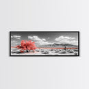 Vibrant Pink Tree, Desert Botanical Landscape, Bold Nature Art, Framed Canvas Print, Modern Wall Decor, Southwest Bedroom Statement