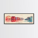 Burano, Italy Watercolor Print, Vacation Gift, Italy Wall Art, Beach Painting, Beach Decor, Large Wall Art, Wood Frame Art