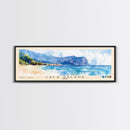 Cala Salada, Spain Watercolor Beach Print, Vacation Gift, Spain Wall Art, Framed Canvas Print, Framed Beach Painting