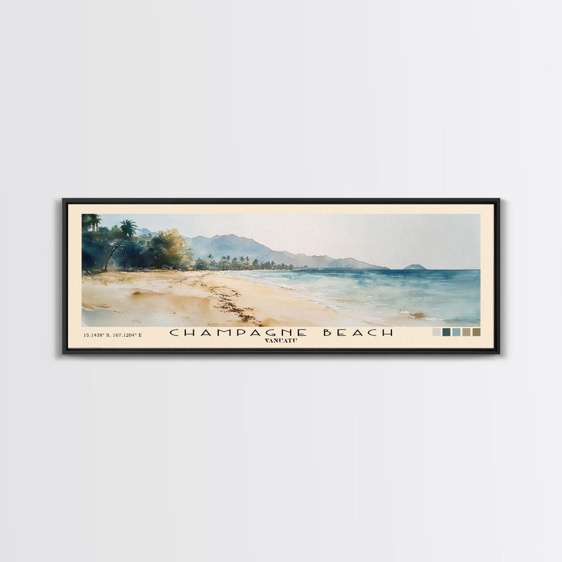 Champagne Beach, Vanuatu Watercolor Print, Vacation Gift, Vanuatu Wall Art, Beach Painting, Beach Decor, Beach Or Lakehouse Art