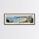 La Concha, Spain Watercolor Print, Vacation Gift, Spain Wall Art, Beach Painting, Beach Decor, Large Wall Art, Wood Frame Art
