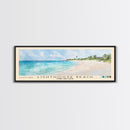 Lighthouse Beach, Turks and Caicos Watercolor Beach Print, Vacation Gift, Turks and Caicos Wall Art, Framed Canvas Print, Framed Beach Painting