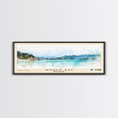 Whale Bay, New Zealand Watercolor Print, Vacation Gift, New Zealand Wall Art, Beach Painting, Beach Decor, Large Wall Art, Wood Frame Art