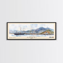 Zhuhai, China Watercolor Print, Vacation Gift, China Wall Art, Beach Painting, Beach Decor, Large Wall Art, Wood Frame Art