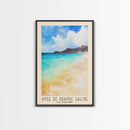Anse de Grande Saline, St. Barths Watercolor Print, Vacation Gift, St. Barths Wall Art, Beach Painting, Beach Decor, Large Wall Art, Wood Frame Art
