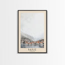 Banje, Croatia Watercolor Print, Vacation Gift, Croatia Wall Art, Beach Painting, Beach Decor, Large Wall Art, Wood Frame Art