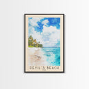 Devil’s Beach, Fiji Watercolor Beach Print, Vacation Gift, Fiji Wall Art, Beach Painting, Beach Decor, Beach Painting