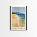 Honokalani Beach, Maui Watercolor Beach Print, Vacation Gift, Maui Wall Art, Beach Painting, Beach Decor, Beach Painting