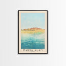 Marsa Alam, Egypt Watercolor Print, Vacation Gift, Egypt Wall Art, Beach Painting, Beach Decor, Large Wall Art, Wood Frame Art