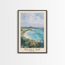 Meads Bay, Anguilla Watercolor Print, Vacation Gift, Anguilla Wall Art, Beach Painting, Beach Decor, Large Wall Art, Wood Frame Art