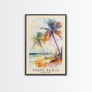 Miami Beach, Barbados Watercolor Beach Print, Vacation Gift, Barbados Wall Art, Beach Painting, Beach Decor, Beach Painting