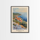 Murvica, Croatia Watercolor Print, Vacation Gift, Croatia Wall Art, Beach Painting, Beach Decor, Large Wall Art, Wood Frame Art