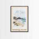 Navarino Island, Chile Watercolor Print, Vacation Gift, Chile Wall Art, Beach Painting, Beach Decor, Large Wall Art, Wood Frame Art