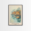 Nishihama, Japan Watercolor Beach Print, Vacation Gift, Japan Wall Art, Framed Canvas Print, Framed Beach Painting