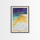 Restinga Island, Brazil Watercolor Print, Vacation Gift, Brazil Wall Art, Beach Painting, Beach Decor, Large Wall Art, Wood Frame Art