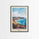 Santa Margarita Island, France Watercolor Print, Vacation Gift, France Wall Art, Beach Painting, Beach Decor, Large Wall Art, Wood Frame Art