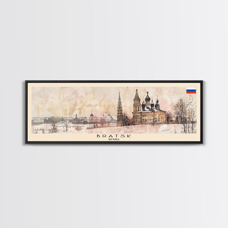 Bratsk Russia Travel Print Wall Art, Panoramic City Art, Travel Art, Wall Decor, Vacation Gift, Framed Canvas Print Or Metal Art