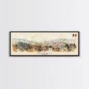 Piteti Romania Panoramic Travel Poster, Framed Canvas Print or Metal Wall Art, Travel Art, Home Decor, Panoramic Painting, Midcentury Art
