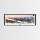 Duisburg Germany  Wall Art, Panoramic Travel Poster, Panoramic Framed Canvas Print, City Wall Art, Wall Hanging Home Decor, Travel Art