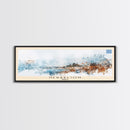Heraklion Greece Panoramic Travel Poster, Framed Canvas Print or Metal Wall Art, Travel Art, Home Decor, Panoramic Painting, Midcentury Art