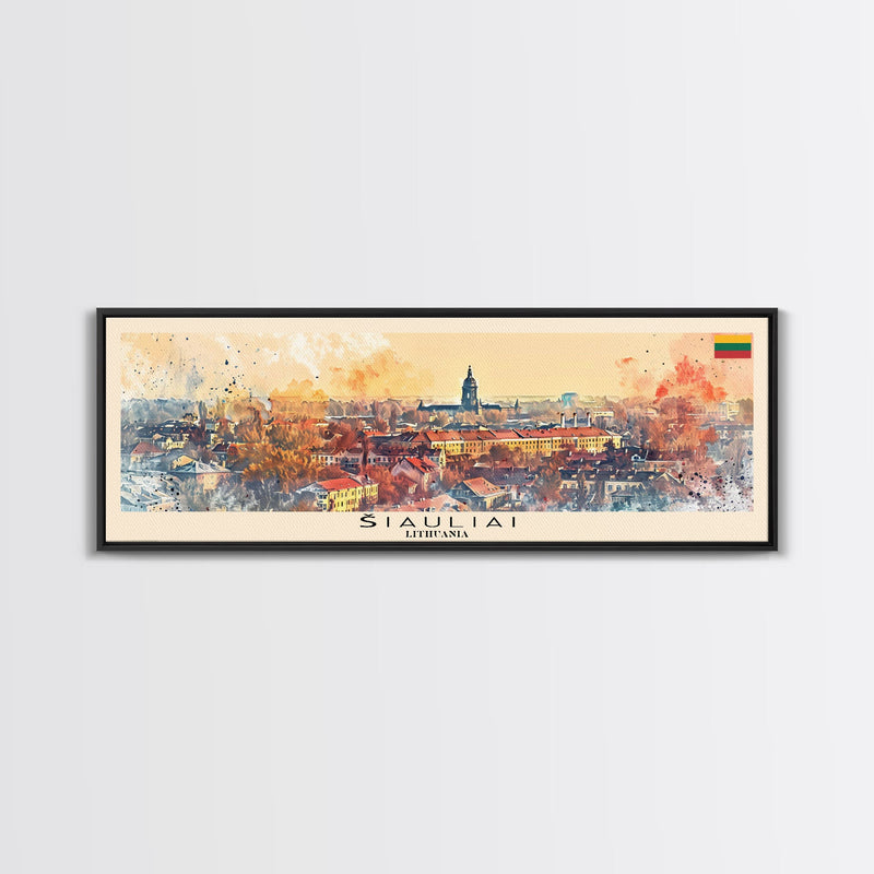 ÂŠIauliai Lithuania Travel Print Wall Art, Panoramic City Art, Travel Art, Wall Decor, Vacation Gift, Framed Canvas Print Or Metal Art