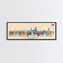 Leicester United Kingdom Travel Print Wall Art, Panoramic City Art, Travel Art, Wall Decor, Vacation Gift, Framed Canvas Print Or Metal Art