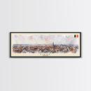 Liege Belgium Panoramic Travel Poster, Framed Canvas Print or Metal Wall Art, Travel Art, Home Decor, Panoramic Painting, Midcentury Art