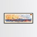 Monchengladbach Germany Travel Art, City Art, Framed Canvas Print or Metal Wall Art, Europe Travel Poster, Panoramic Wall Art, Extra Wide Wall Art