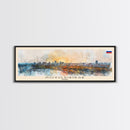 Novosibirsk Russia Travel Print Wall Art, Panoramic City Art, Travel Art, Wall Decor, Vacation Gift, Framed Canvas Print Or Metal Art