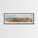 Olsztyn Poland Panoramic Travel Poster, Framed Canvas Print or Metal Wall Art, Travel Art, Home Decor, Panoramic Painting, Midcentury Art