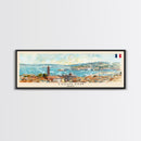 Toulon France Panoramic Travel Poster, Framed Canvas Print or Metal Wall Art, Travel Art, Home Decor, Panoramic Painting, Midcentury Art