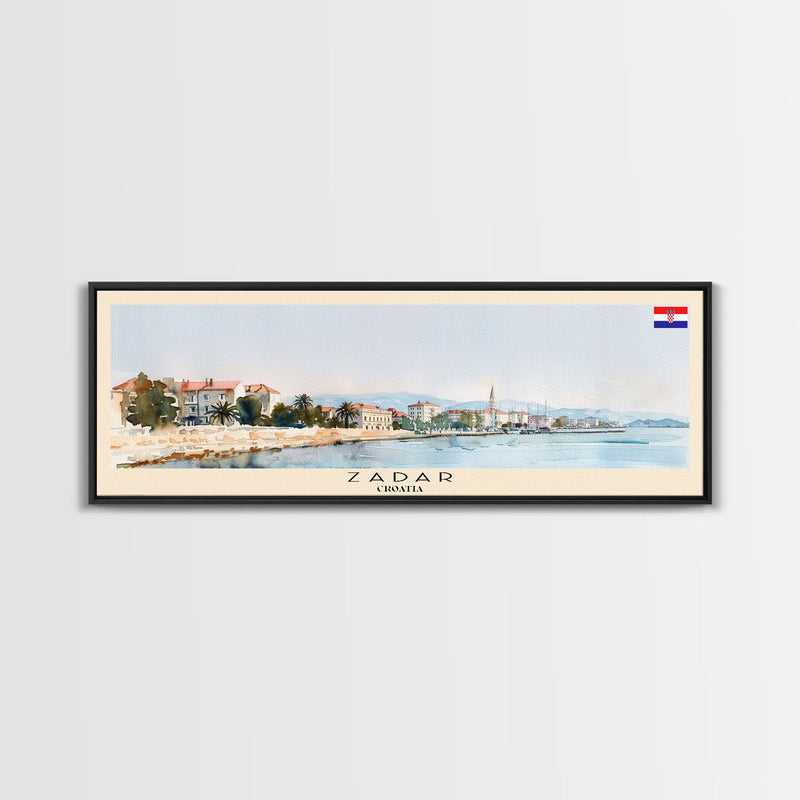 Zadar Croatia Travel Print Wall Art, Panoramic City Art, Travel Art, Wall Decor, Vacation Gift, Framed Canvas Print Or Metal Art