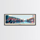 Bordeaux France Panoramic Travel Poster, Framed Canvas Print or Metal Wall Art, Travel Art, Home Decor, Panoramic Painting, Midcentury Art